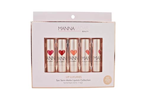 Manna Kadar Night on the Town Lip Luxuries Semi Matte 5 Piece Lipstick Set Gift Boxed