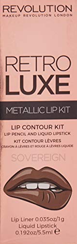 MAKEUP REVOLUTION Sovereign Retro Luxe Metallic Lipstick & Lipliner