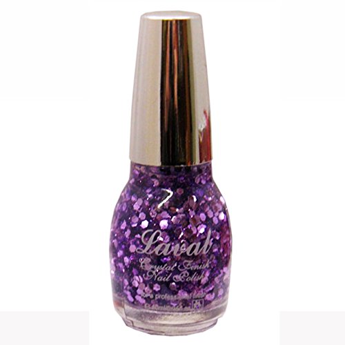 Laval Large Flake Crystal Finish Glitter Nail Varnish Purple Daze