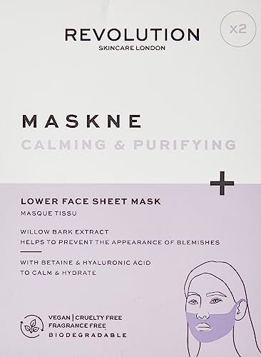 Revolution Skincare London, Maskne Calming & Purifying, Lower Face Sheet Mask