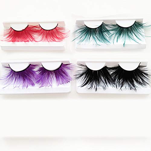 Feather Fake Eyelashes Long Voluminous False Eye Lashes Choose Colour