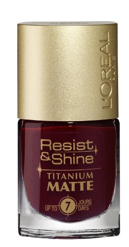L 'Oreal Resist & Shine Titanium Matte Nail Polish, Scarlet Red