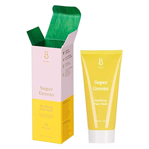 BYBI Beauty Super Greens Purifying Face Mask | Balance Stressed Out Skin with Detoxifying Face Mask | Green Tea, Tea Tree, Broccoli & More | 60ml