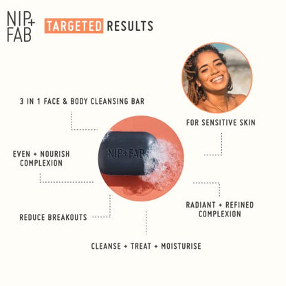 Nip + Fab Charcoal & Mandelic Acid Fix Cleansing Bar Face