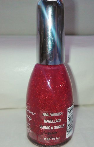 La Femme Nail Polish/Varnish - Jupiter 84 (Red Glitter)