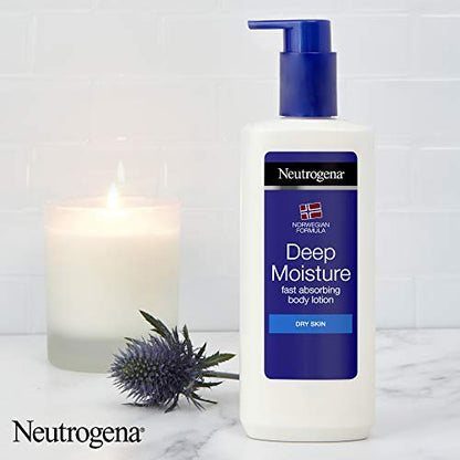 Neutrogena Deep Moisture Fast Absorbing Body Lotion 24 Hour Moisturisation (Packaging may vary), 400 ml