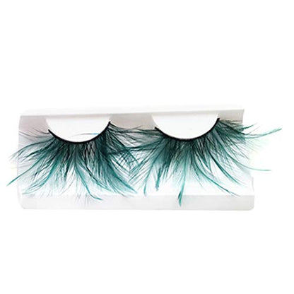Feather Fake Eyelashes Long Voluminous False Eye Lashes Choose Colour