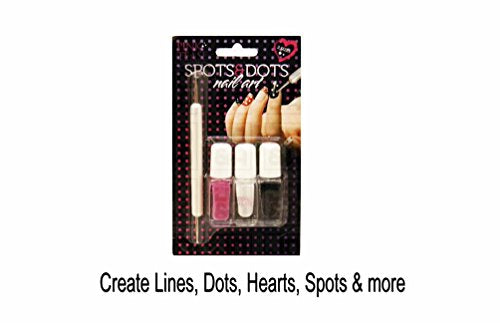 Create Your Own Nail Varnish Art Designs, Spots, Dots, Lines, Hearts and much 4pc Complete Kit