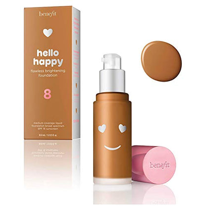 Benefit Hello Happy Flawless Brightening Foundation Shade 8, 30ml