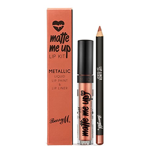 Barry M Matte Me Up Liquid Lip Kit Metallic 24 Carat