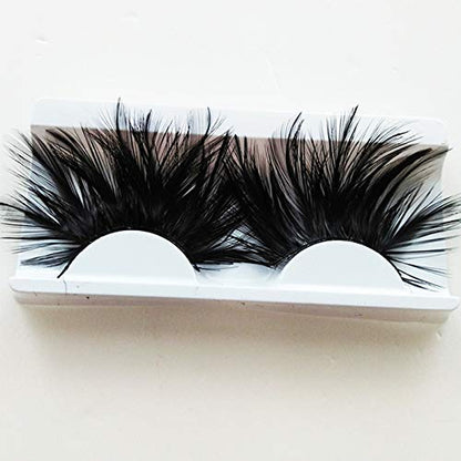 Feather Fake Eyelashes Long Voluminous False Eye Lashes Choose Colour