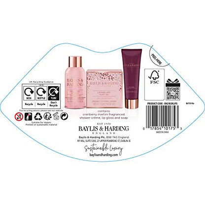 Baylis & Harding Cranberry Martini Lip Shaped Tin Giftset