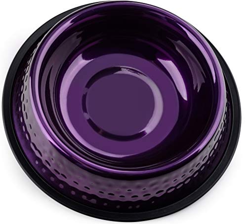 Tiertraum Dog and Cat Bowl, Non Slip Aluminium Pets Feeder Bowl