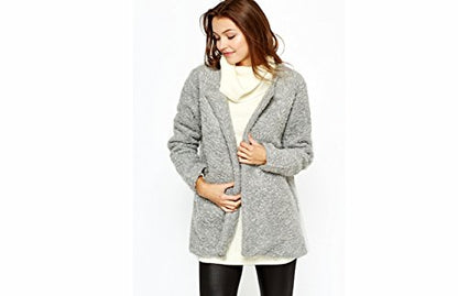 Benotti Ladies Grey Faux Fur Open Front & Lined Jacket with Side Pockets UK Medium