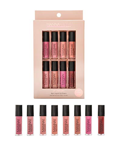 Manna Kadar Lip Library Mini Liplocked Priming Gloss Stains, Multi-Colored, 8 Count