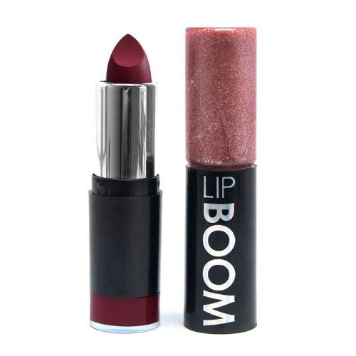 Lip Boom Lipstick and Highlighting Gloss Its a Situation (Dark Pink Red)