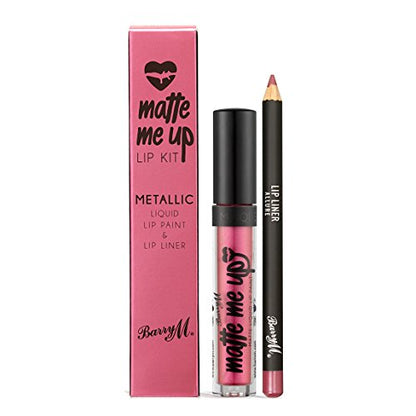 Barry M Matte Me Up Liquid Lip Kit Metallic Allure