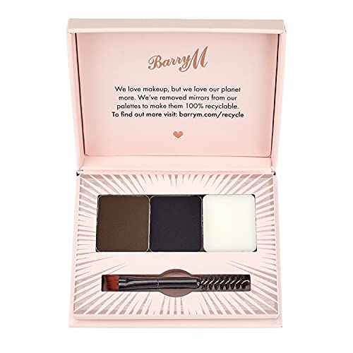 Barry M Fill & Shape Brow Kit Palette with Styling Soap, Dark