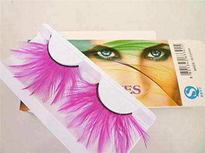 Falses Eyelash Extension Exaggerated Feather False Eyelashes Stage Exaggerated Feather False Eyelashes Rose Red Reusable Face Eyelashes Fit for All Eyes for a Beautiful Makeup Look