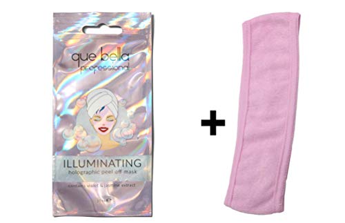 Que Bella Professional Illuminating Holographic Peel off Mask with Cosmetic Headband