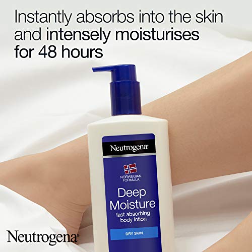 Neutrogena Deep Moisture Fast Absorbing Body Lotion 24 Hour Moisturisation (Packaging may vary), 400 ml