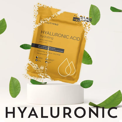 BEAUTYPRO HYALURONIC ACID Hydrating Facial Sheet Mask - 100% Biodegradable