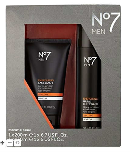 No7 Essential Duo Skincare Gift Set for Men With No7 Energysing Face Wash+No7 Energising Hair & Body Wash