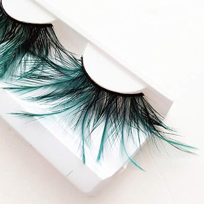 Feather Fake Eyelashes Long Voluminous False Eye Lashes Choose Colour