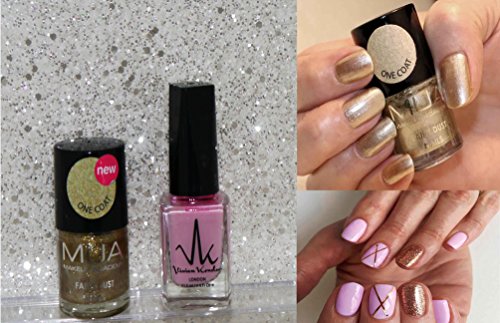 Gold & Lilac Glitter Shimmer Duo Nail Varnish Set