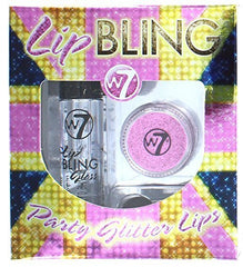 W7 Lip Bling With Roll On Lip Gloss, Glitter Pot & Applicator-Pink Kiss