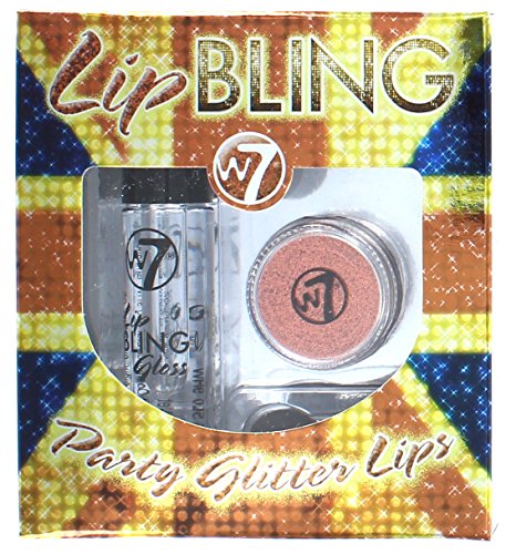 W7 Lip Bling with Roll On Lip Gloss, Glitter Pot & Applicator Copper Pot